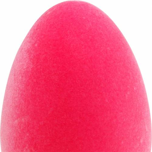 Floristik24 Ovo de páscoa rosa H25cm ovo flocado decoração de páscoa decoração de ovo