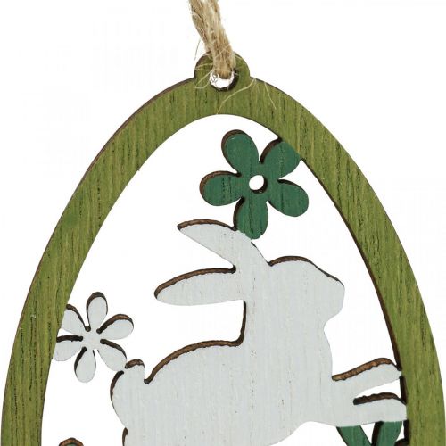 Floristik24 Ovo de Páscoa para pendurar pingente de madeira de decoração de Páscoa 5×7cm 12 unidades