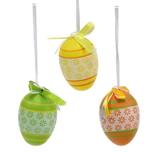Floristik24 Ovos de Páscoa para pendurar mix de cores sortidas 6cm 18 unidades