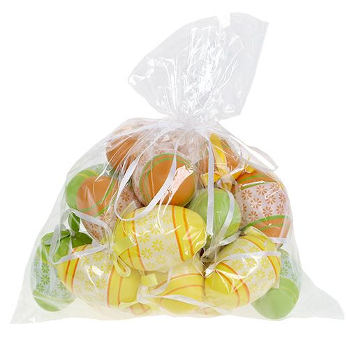Floristik24 Ovos de Páscoa para pendurar mix de cores sortidas 6cm 18 unidades