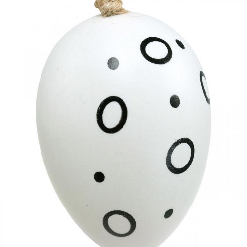 Floristik24 Ovos de páscoa com anéis e bolinhas, decoração de primavera, decoração de páscoa monocromática 6 peças