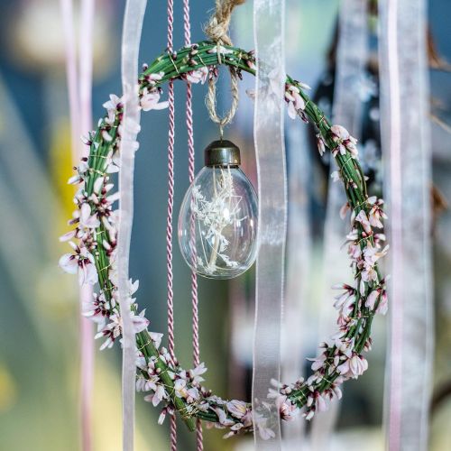 Floristik24 Ovos de Páscoa com flores secas, ovos decorativos feitos de vidro verdadeiro, decorações florais de Páscoa para pendurar, ovos de vidro 8 unidades