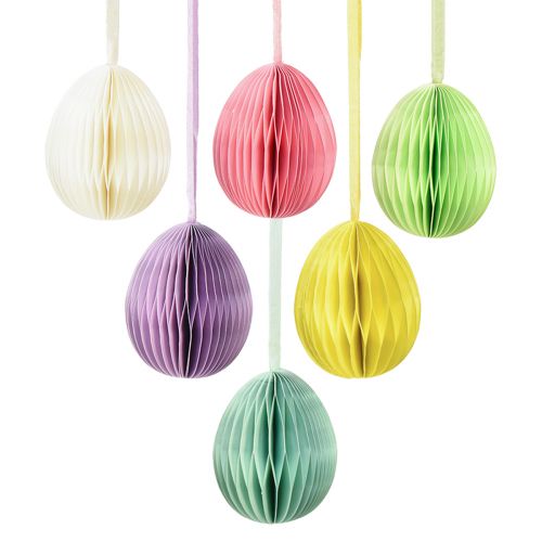 Floristik24 Ovos de Páscoa para pendurar ovos de favo de mel decoração colorida 8 cm 6 unidades