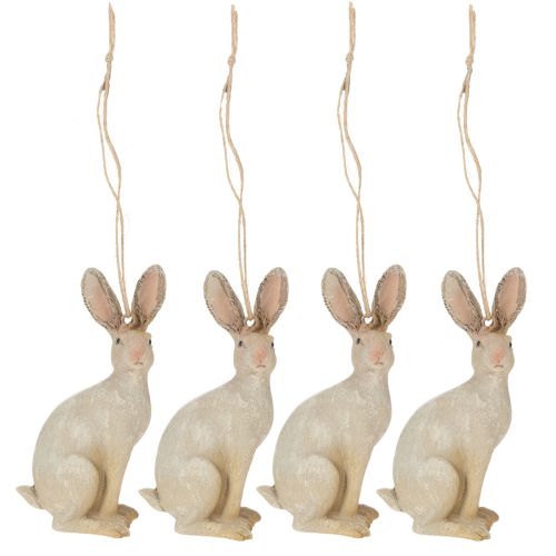 Itens Figura de coelhinho da páscoa para pendurar decoração de páscoa polyresin H9.5cm 4pcs