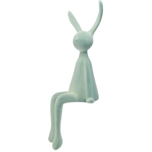 Floristik24 Banco de Borda de Coelho da Páscoa Coelho Sentado – 2ª Escolha – Cinza-Verde Flocado 56cm