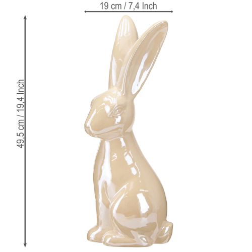 Itens Coelho da Páscoa Cerâmica em Bege Coelho de Cerâmica Grande H49,5cm