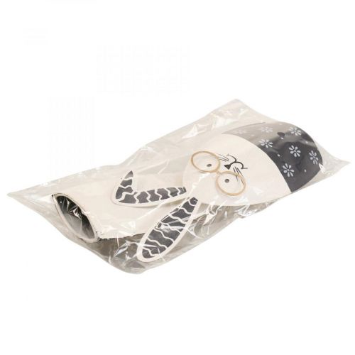 Itens Coelhinho da Páscoa coelhinho preto e branco com óculos de metal 18,5x7x3cm 2uds