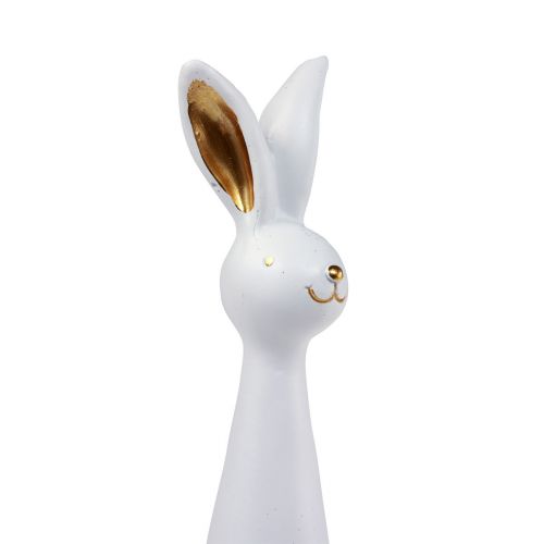Floristik24 Coelhinho da Páscoa ouro branco Coelhinho decoração de Páscoa Ø7cm Alt.27,5cm