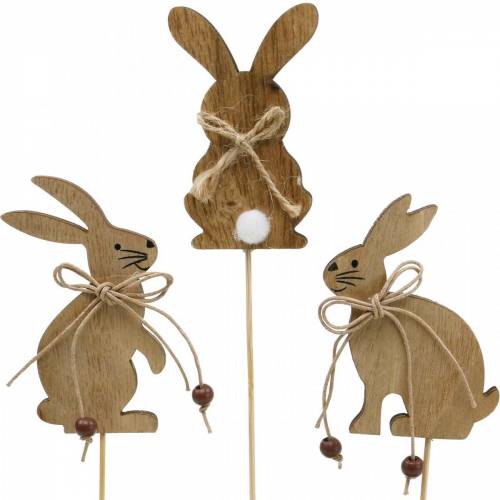 Coelhinho da páscoa em palito plugue deco coelho madeira natural decoração de páscoa 24 peças