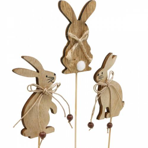 Itens Coelhinho da páscoa em palito plugue deco coelho madeira natural decoração de páscoa 24 peças