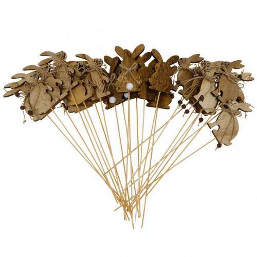 Itens Coelhinho da páscoa em palito plugue deco coelho madeira natural decoração de páscoa 24 peças