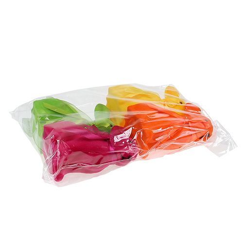 Floristik24 Coelhinho da páscoa sortido 15cm flocado 4pcs