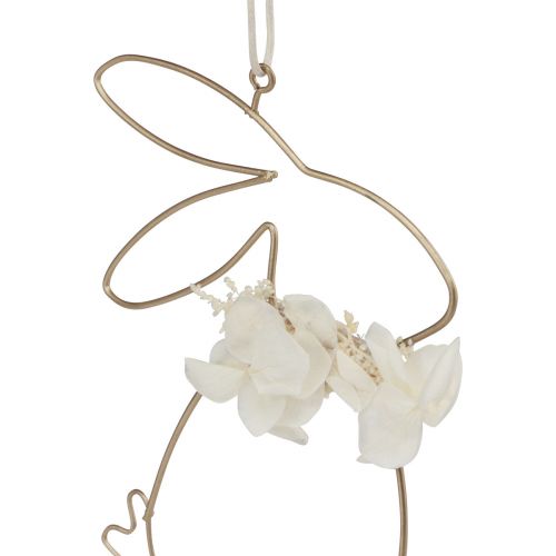 Floristik24 Coelhinhos da Páscoa para pendurar flores em metal dourado 10×14,5cm 4 un