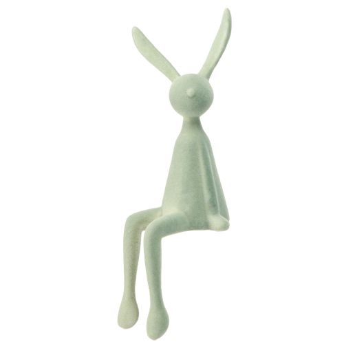 Itens Decoração de coelho da Páscoa Coelho sentado flocado – 2ª escolha – Verde marrom 36cm 3 unidades