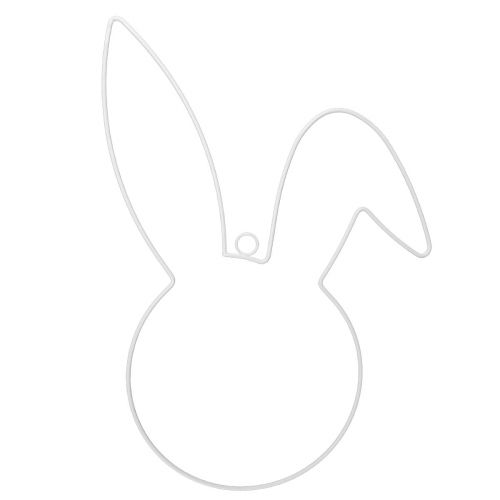 Floristik24 Anel decorativo coelhinho da Páscoa em metal branco para pendurar 27×41×2cm