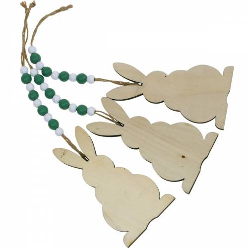Itens Coelhinhos da Páscoa para pendurar, decoração de primavera, pingente, coelhinhos decorativos verde, branco 3 unid.