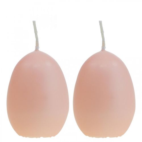 Floristik24 Velas de Páscoa forma de ovo, velas de ovo Páscoa Peach Ø4.5cm A6cm 6uds