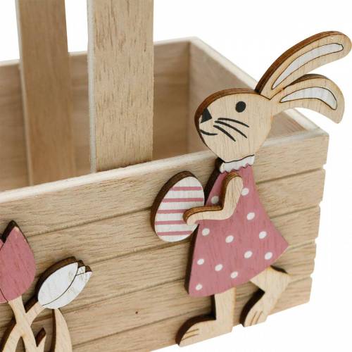 Floristik24 Cesta de páscoa com coelhinhos decorações de páscoa para pendurar decoração de primavera ninho de páscoa 2 peças