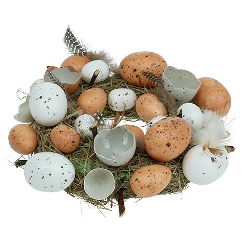 Floristik24 Guirlanda de Páscoa com ovos Ø24cm natural, branco