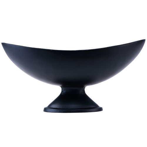 Floristik24 Tigela oval com base em metal preto e aspecto fundido 30x16x14,5cm