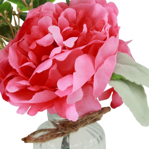 Floristik24 Decoração de peônia no vaso decoração de mesa verão rosa 20cm