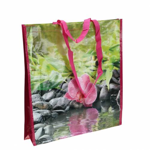 Floristik24 Saco de compras com alças Felicidade de plástico 38 × 10 × 40cm
