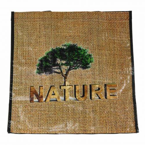 Floristik24 Saco de compras com alças Plástico natural 40 × 20 × 40cm