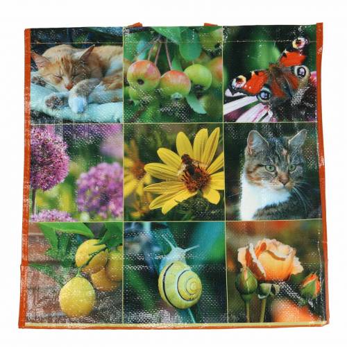Floristik24 Saco de compras com alças de piquenique de plástico 45×20×44cm