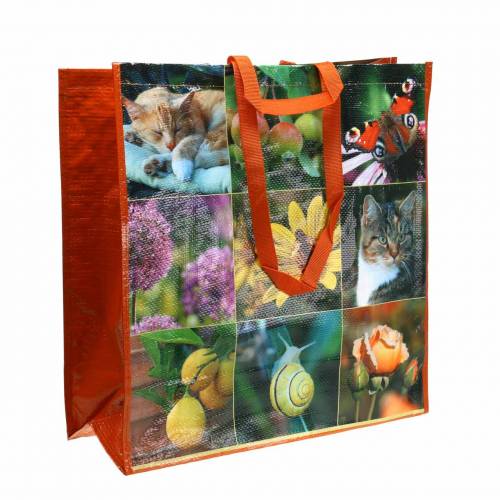 Floristik24 Saco de compras com alças de piquenique de plástico 45×20×44cm