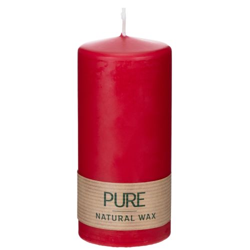 Vela pilar PURE feita de cera natural para um ambiente aconchegante, 13 cm