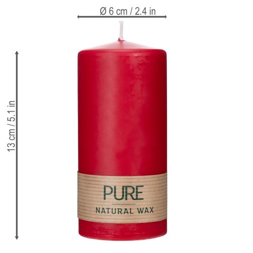 Itens Vela pilar PURE feita de cera natural para um ambiente aconchegante, 13 cm