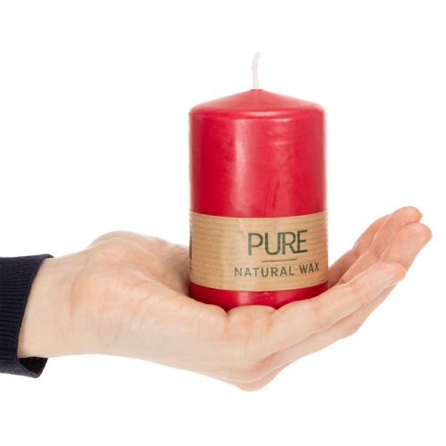 Itens Vela pilar PURE, vela de cera natural para um ambiente aconchegante em casa, 9 cm