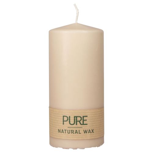 Floristik24 Vela pilar PURE velas Wenzel bege 130/60mm