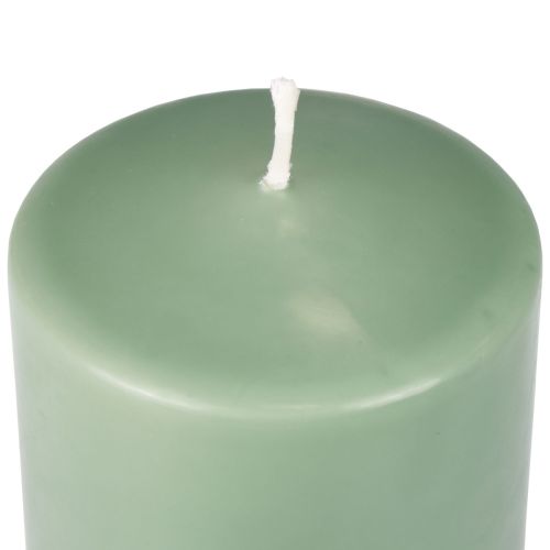 Floristik24 Vela pilar PURE verde esmeralda Velas Wenzel 90/70mm
