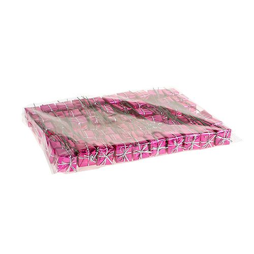 Floristik24 Pacote de 2,5 cm em fio rosa 60 unidades