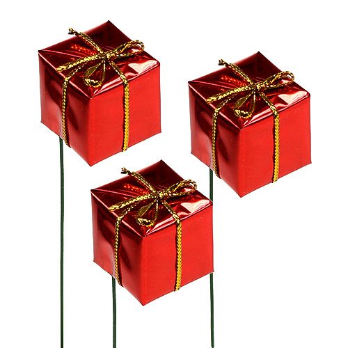 Floristik24 Pacote em fio 2,5 cm vermelho 60pcs