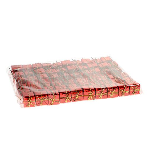 Floristik24 Pacote em fio 2,5 cm vermelho 60pcs