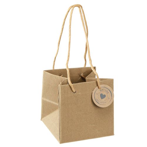Floristik24 Vaso de flores de papel saco para plantas folha natural 10,5 cm 10 peças