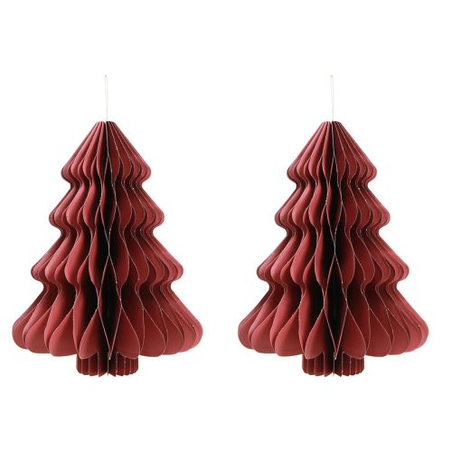 Itens Árvore de Natal de papel para pendurar Bordeaux H40cm 2 unidades