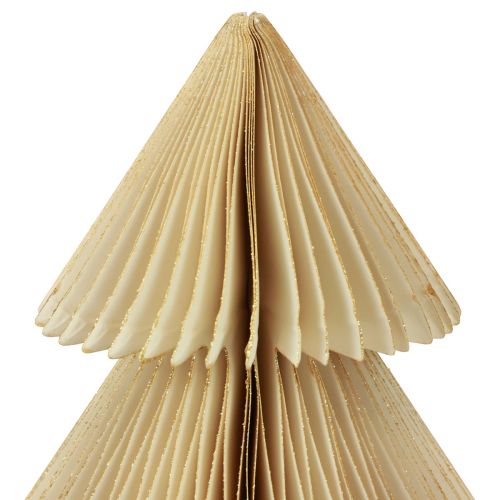 Itens Árvore de Natal de papel Árvore de Natal de papel creme dourado Alt.30cm