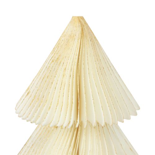 Floristik24 Árvore de Natal de Papel Árvore de Natal de Papel Ouro Branco Alt.30cm