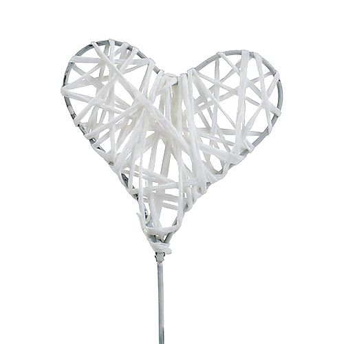 Floristik24 Coração de papel em fio 5cm branco 36pcs
