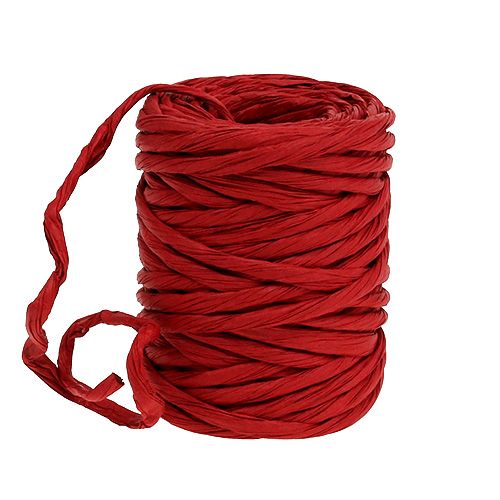 Floristik24 Cordão de papel 6mm 23m vermelho