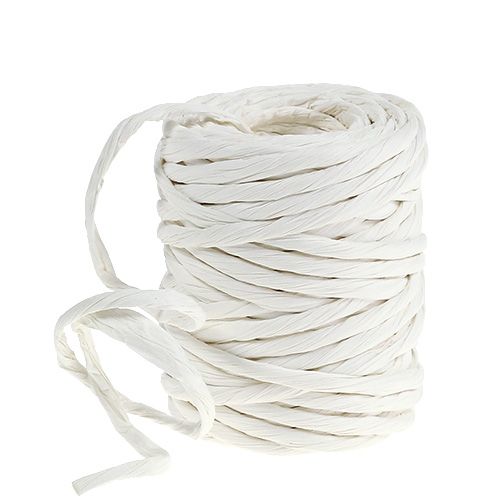 Floristik24 Cordão de papel 6mm 23m branco