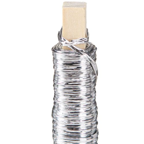 Itens Cordão de papel enrolado em arame Ø0,8mm 22m prata