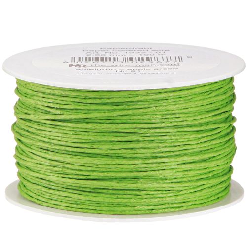 Floristik24 Fio de papel enrolado Ø2mm 100m verde maçã