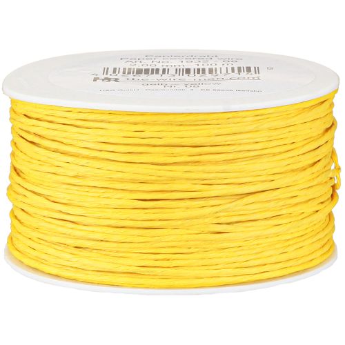 Floristik24 Fio de papel enrolado Ø2mm 100m amarelo