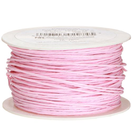 Floristik24 Fio de papel enrolado Ø2mm 100m rosa