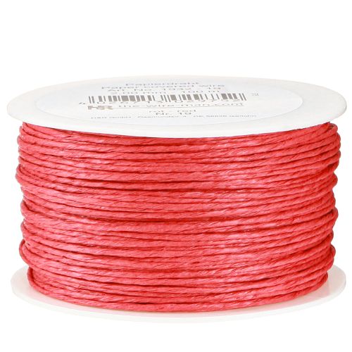 Floristik24 Fio de papel enrolado Ø2mm 100m vermelho