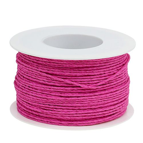 Floristik24 Fio de papel enrolado Ø2mm 100m rosa